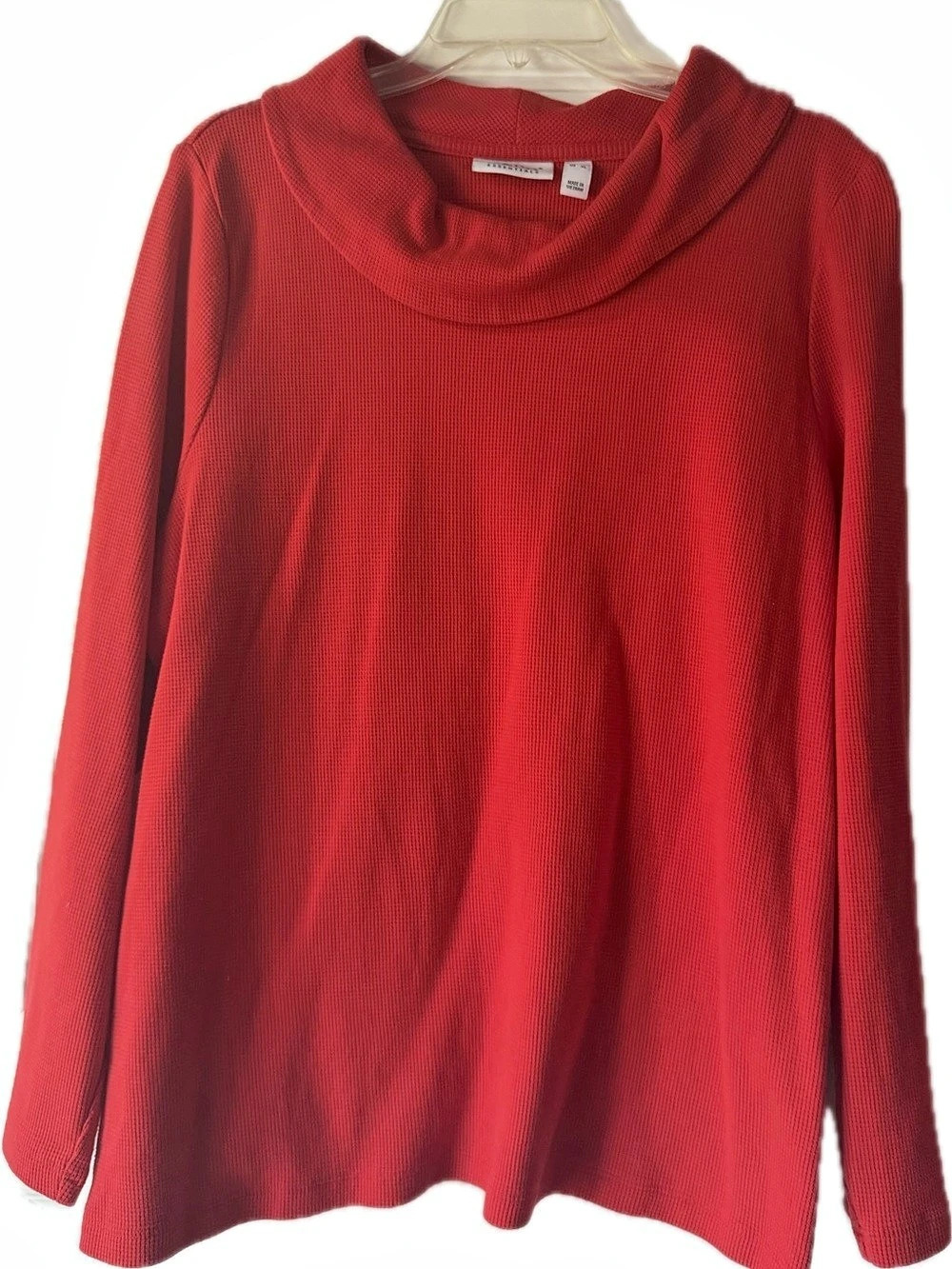 d&co. Cowl Neck Tunic in Red Size XL Like New